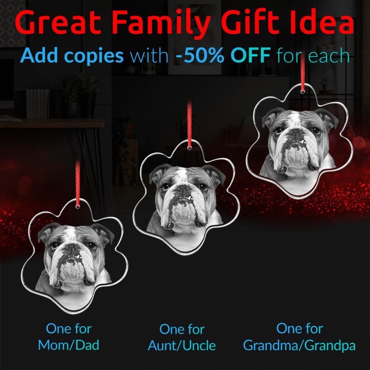 2D Ornament Pet Paw with photo inside #1