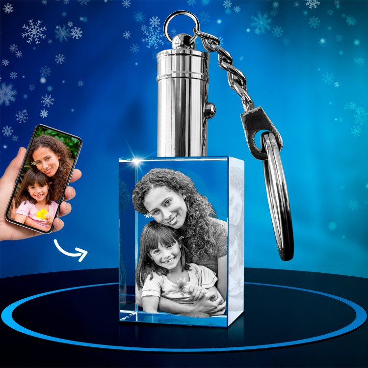 Keychain Rectangle 3D Christmas Gift Idea for 2024