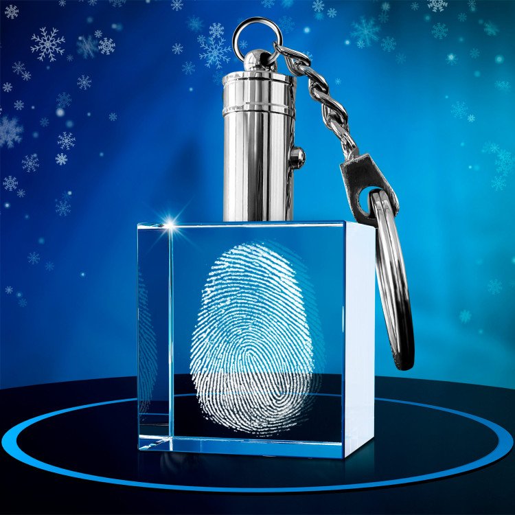 Fingerprint Square With Light Christmas Gift Idea for 2024