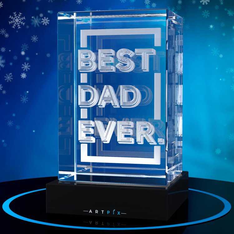 Best Dad Ever 3D Crystal Christmas Gift Idea for 2024