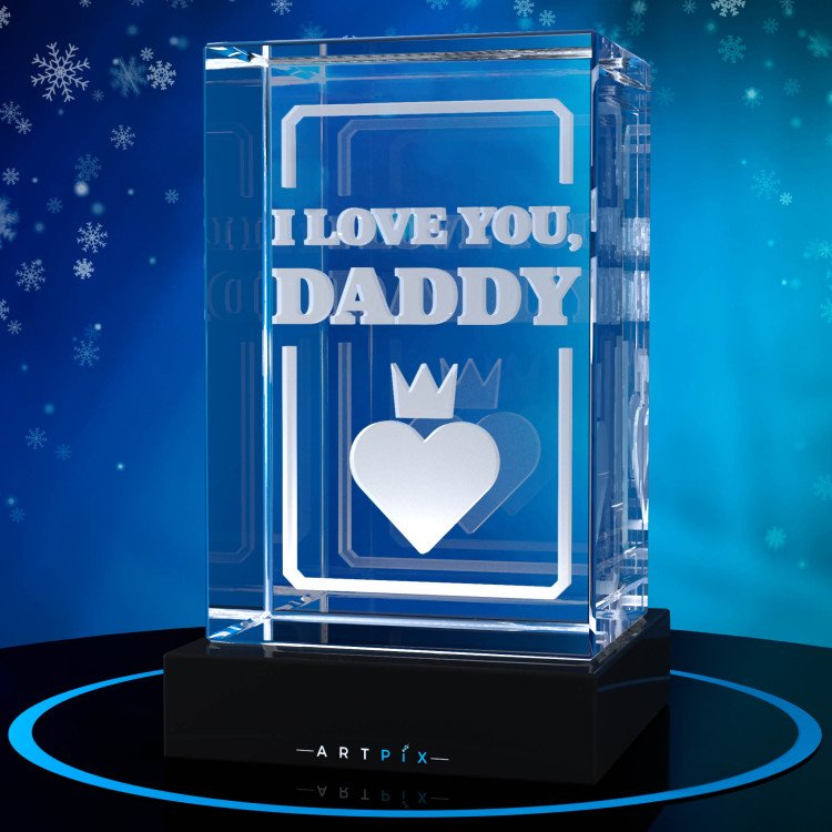 I Love You, Daddy 3D Crystal Christmas Gift Idea for 2024