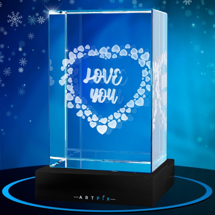 Heart Frame 3D Crystal Christmas Gift Idea for 2024