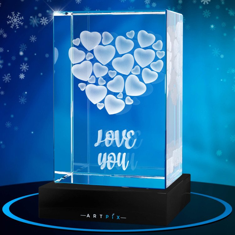 Heart of Hearts 3D Crystal Christmas Gift Idea for 2024