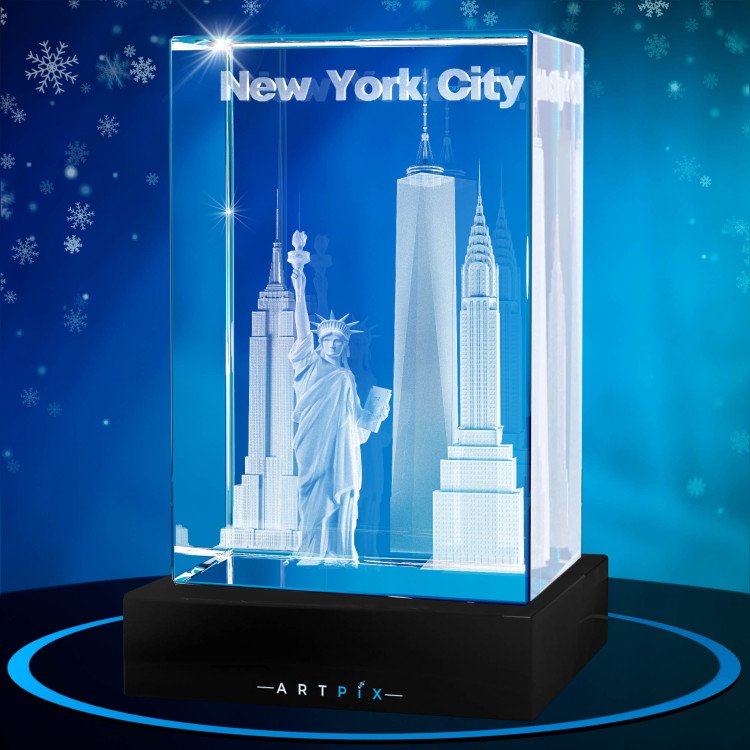 NYC Landmarks 3D Crystal Christmas Gift Idea for 2024