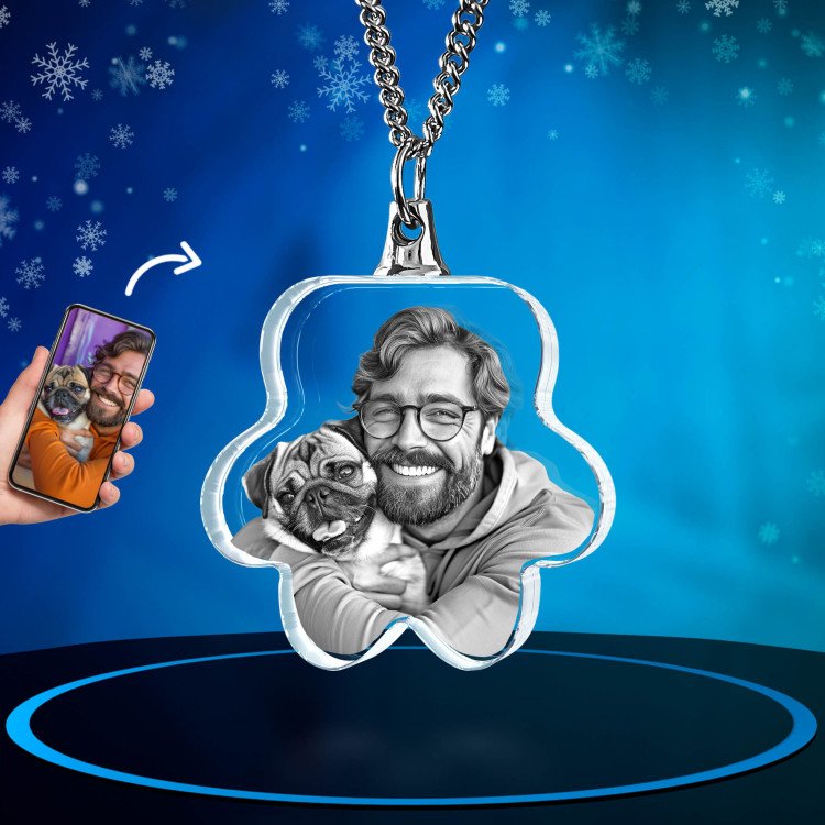 Necklace Pet Paw 3D Christmas Gift Idea for 2024