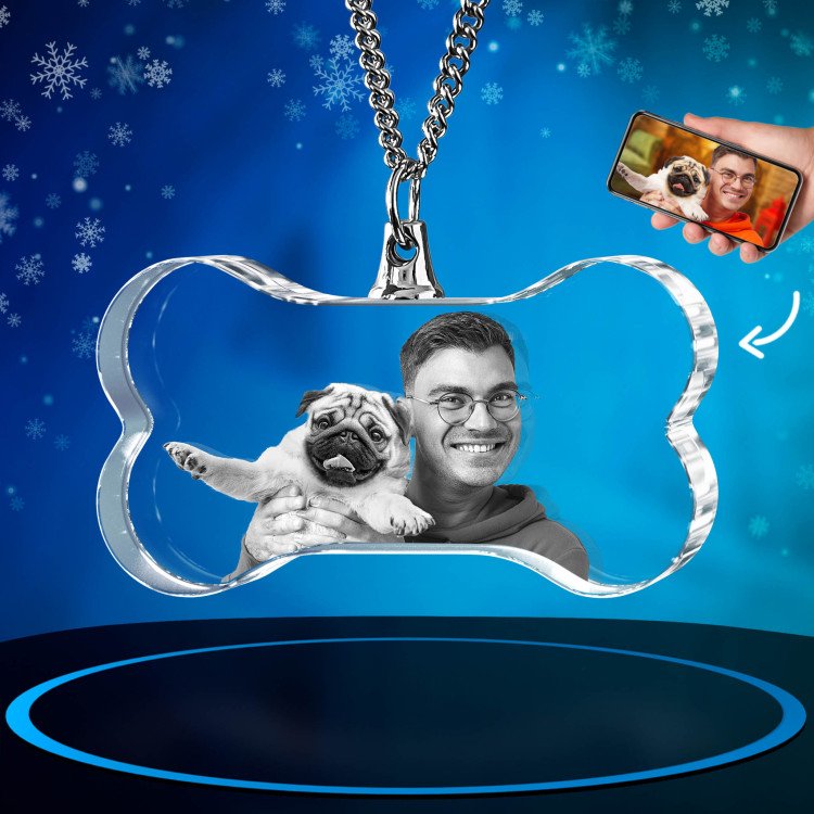 Pets Necklace Bone 3D Christmas Gift Idea for 2024