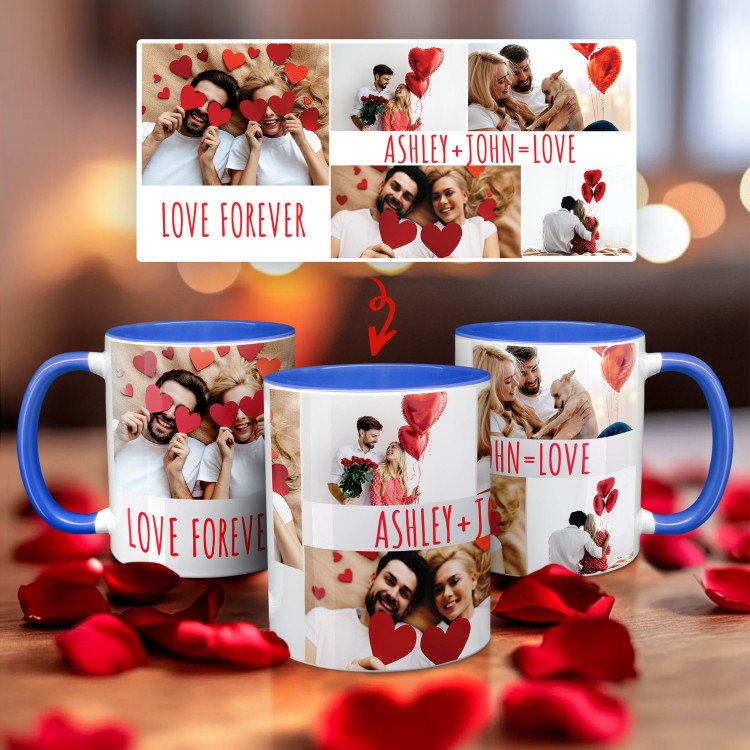 5 Photo Collage Mug with Color Handle