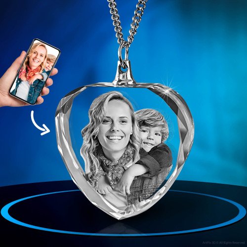 Necklace Heart 3D with photo inside