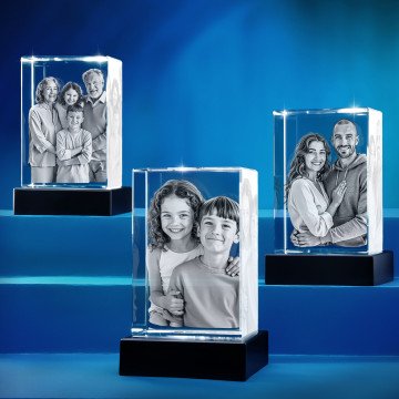 Set of 3 Large 3D Crystal Rectangles