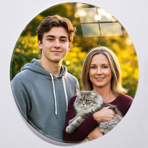 10x10 Round Glass Tile Prints with photo inside gift for Mothers Day 2025