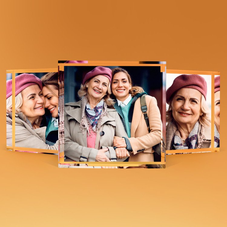 8x8 3D Acrylic Photo Block with photo inside - Mother's Day Gift Idea for 2025