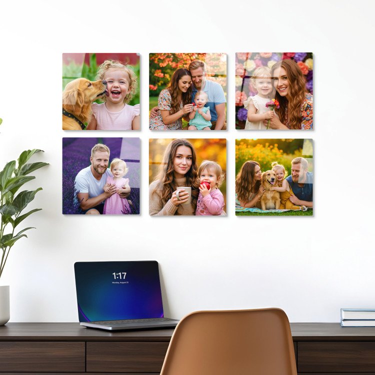 Glass Photo Tiles 8x8 Square | Set of 6
