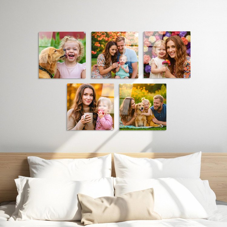 Glass Photo Tiles 10x10 Square | Set of 5