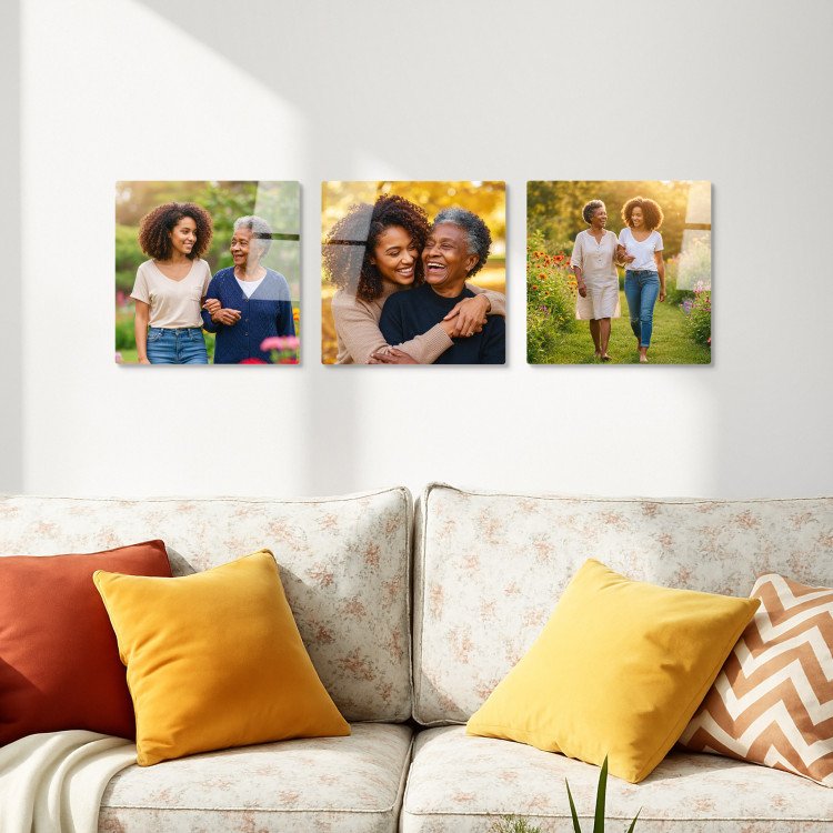 Glass Photo Tiles 10x10 Square | Set of 3
