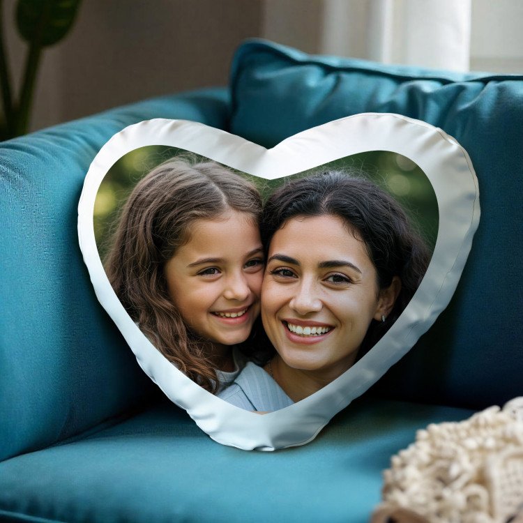 Heart Photo Pillow Cover