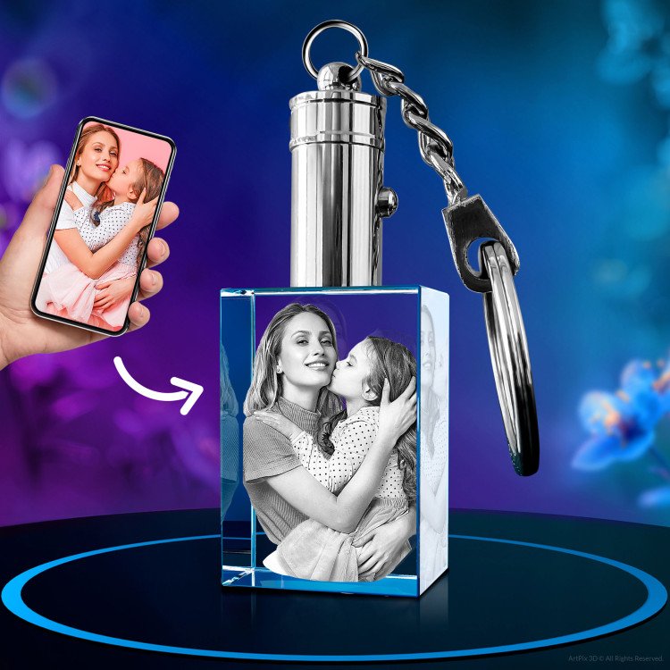 Keychain Rectangle 3D for Mother's Day