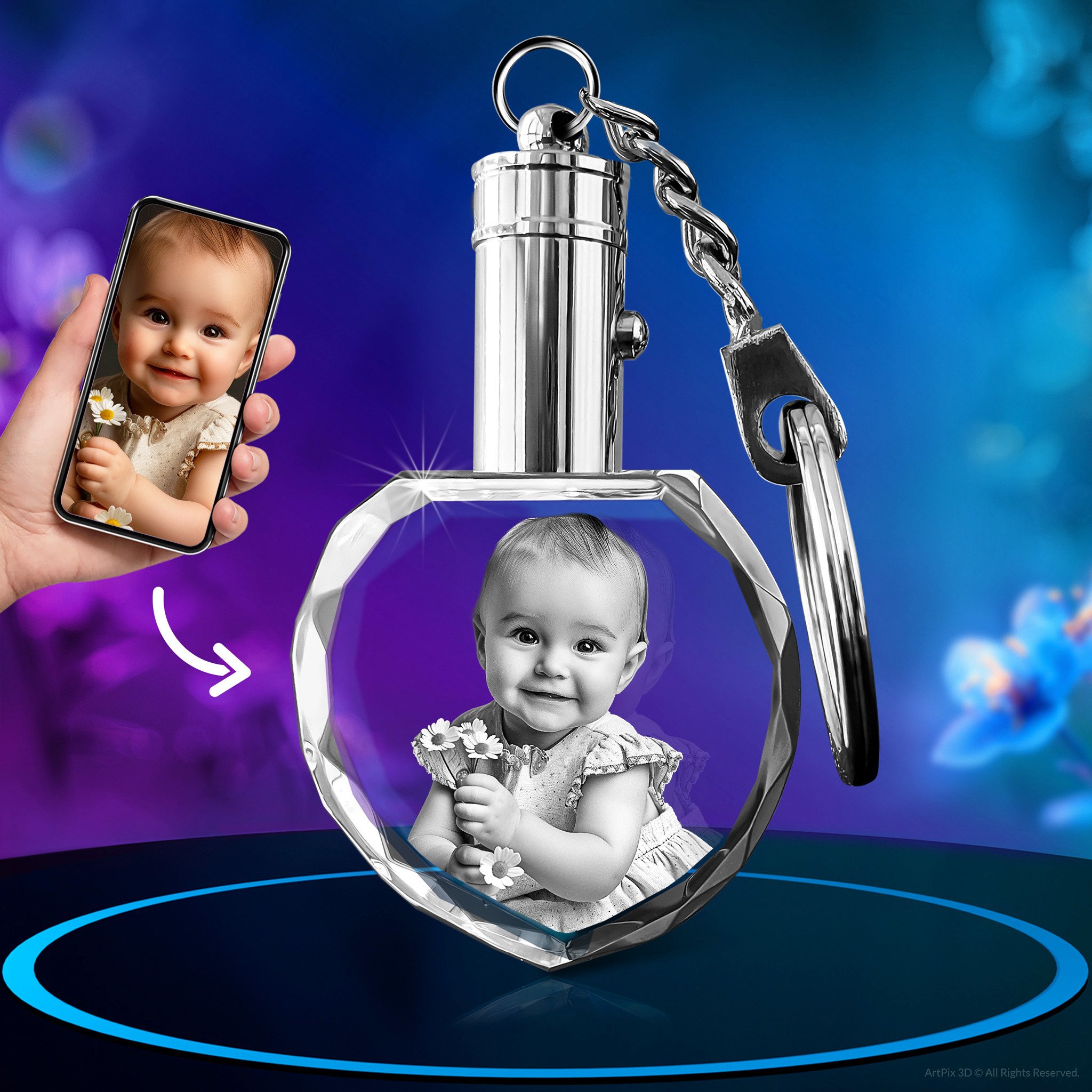 Keychain Heart 3D for Mother's Day