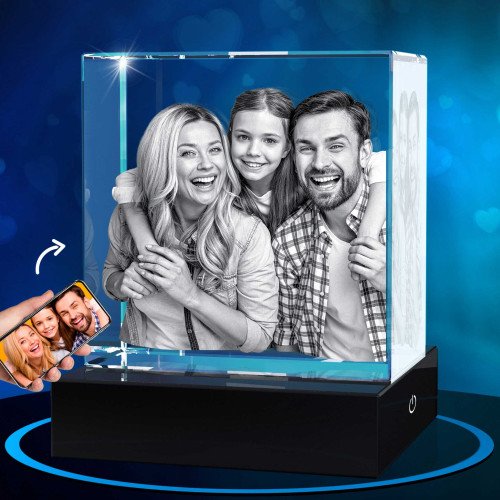 3D Crystal Square custom gift for Father's Day 2025