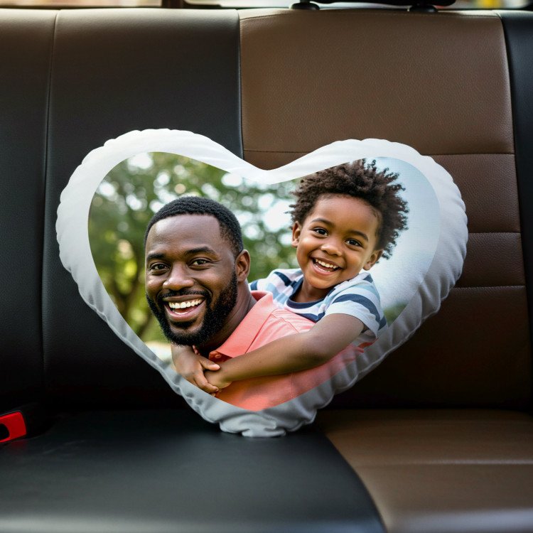 Heart Photo Pillow Cover custom gift for Father's Day 2025