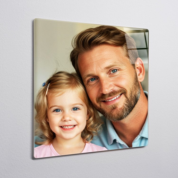 Glass Photo Tile 8x8 Square custom gift for Father's Day 2025