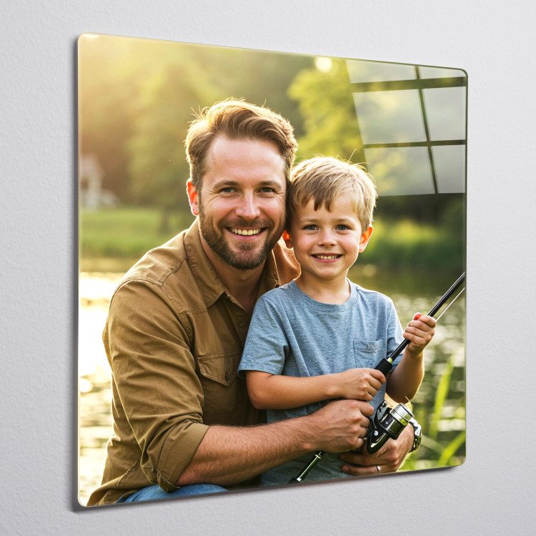 Glass Photo Tile 10x10 Square custom gift for Father's Day 2025