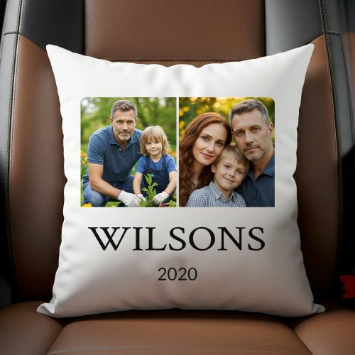 2 Photo Collage Square Pillow Cover custom gift for Father's Day 2025