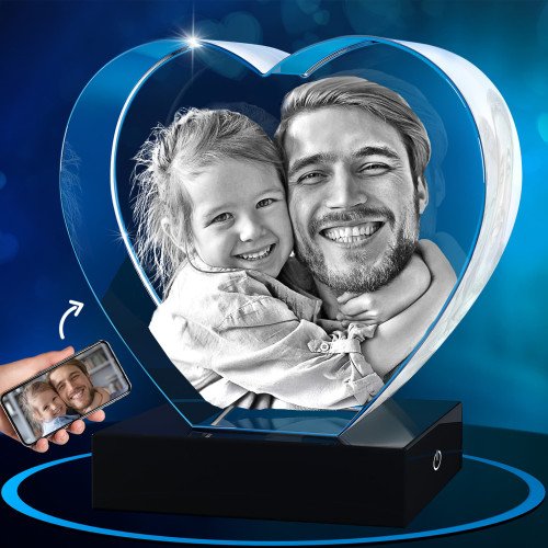 3D Crystal Heart for Father's Day