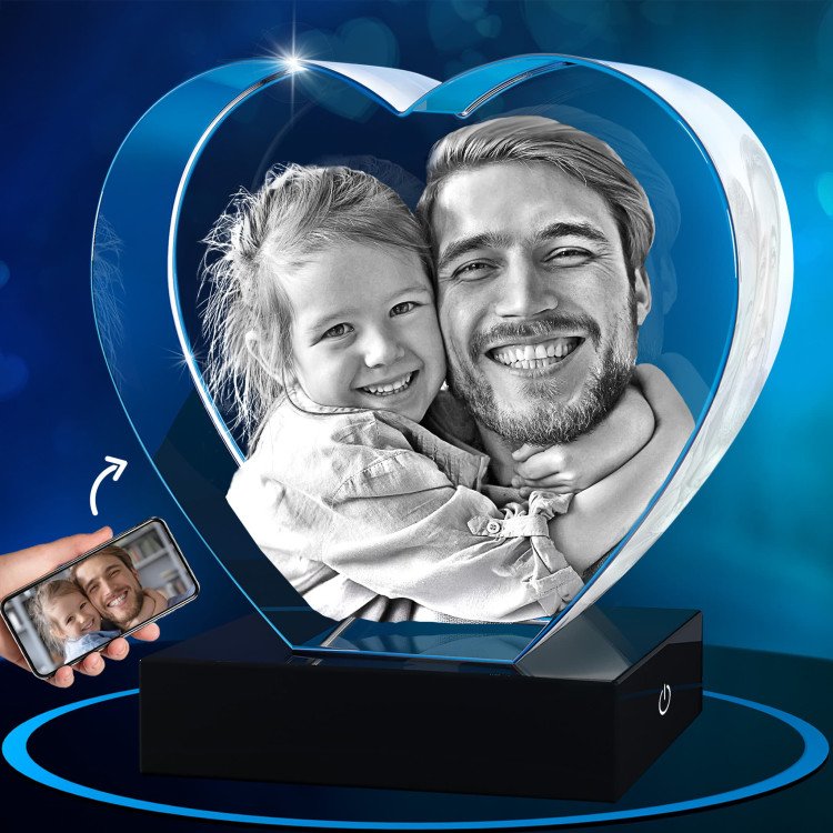 3D Crystal Heart for Father's Day
