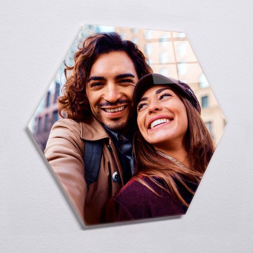 Glass Photo Tile 6.9x8 Hexagon custom gift