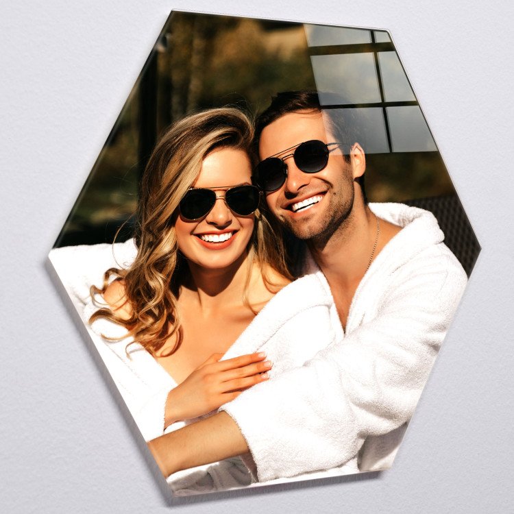 Glass Photo Tile 8.6x10 Hexagon custom gift