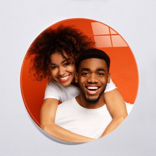 Glass Photo Tile 8x8 Round custom gift