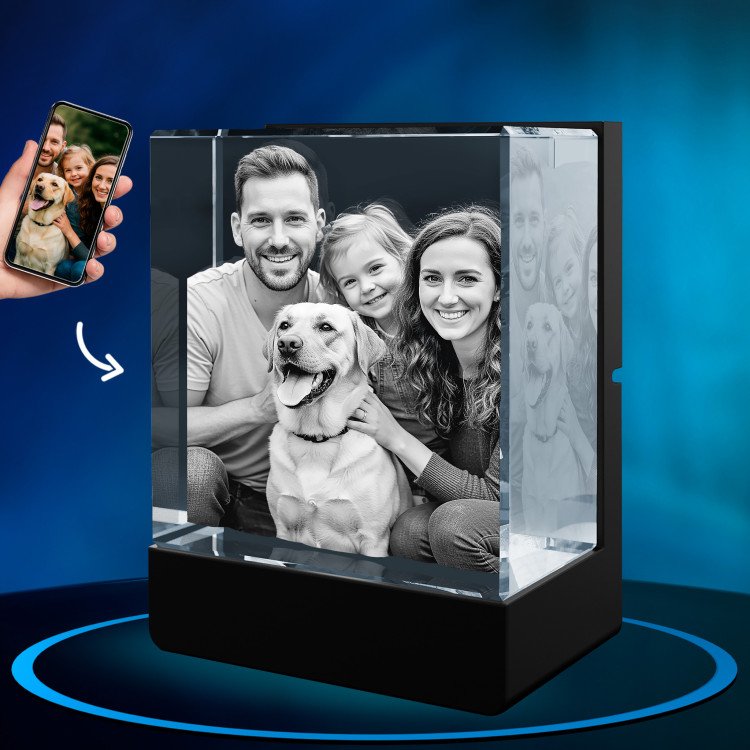 LED Light Base with 3D Photo Crystal