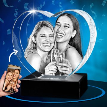3D Crystal Heart for Birthdays