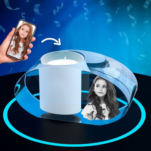 Clear Ellipse Candle Holder for Birthdays