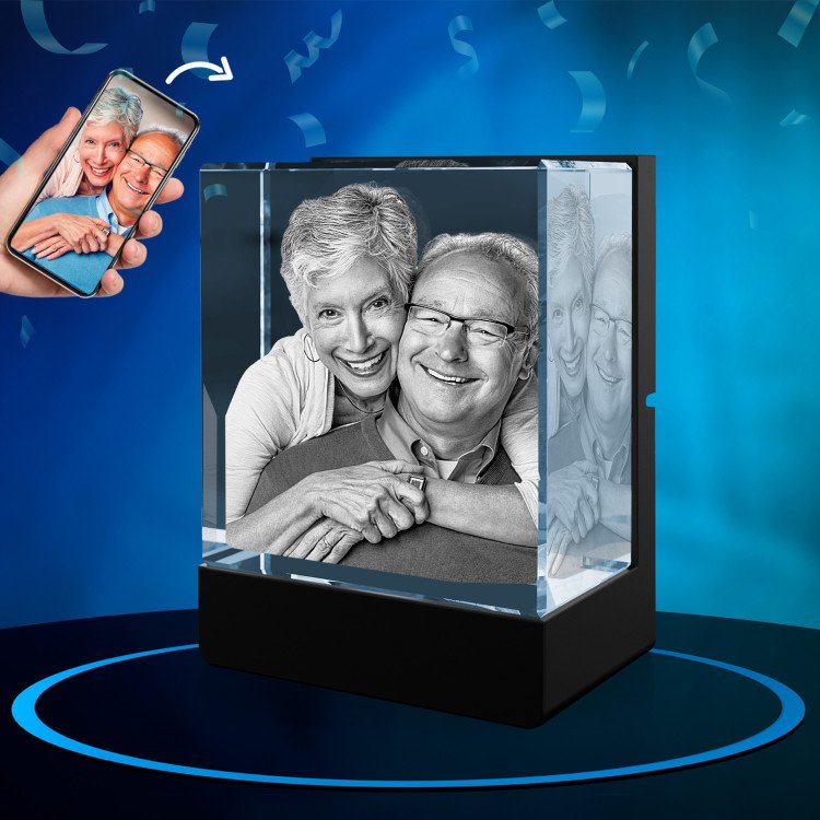 LED Light Base with 3D Photo Crystal for Birthdays