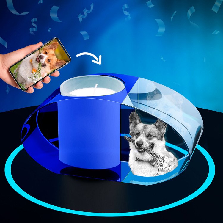 Blue Ellipse Candle Holder for Birthdays