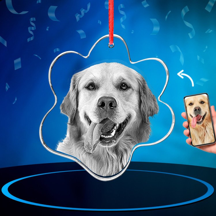 Pet Paw Crystal Ornament for Birthdays