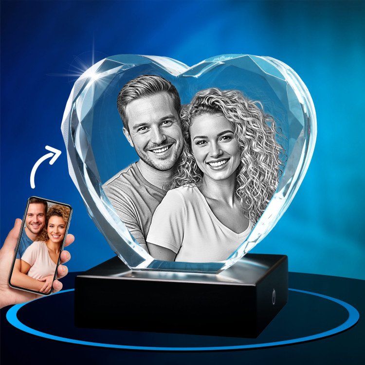 3D Heart Gem Crystal