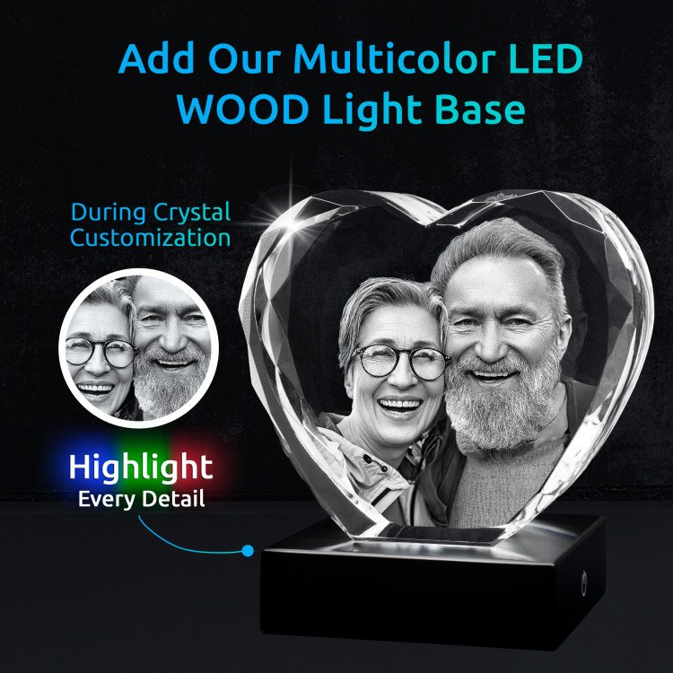 3D Heart Gem Crystal