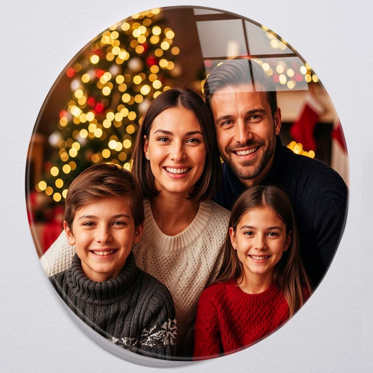 Glass Photo Tile 10x10 Round custom gift for Xmas 2025