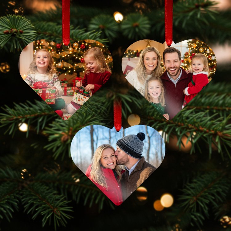 Double Sided Heart Metal Ornament