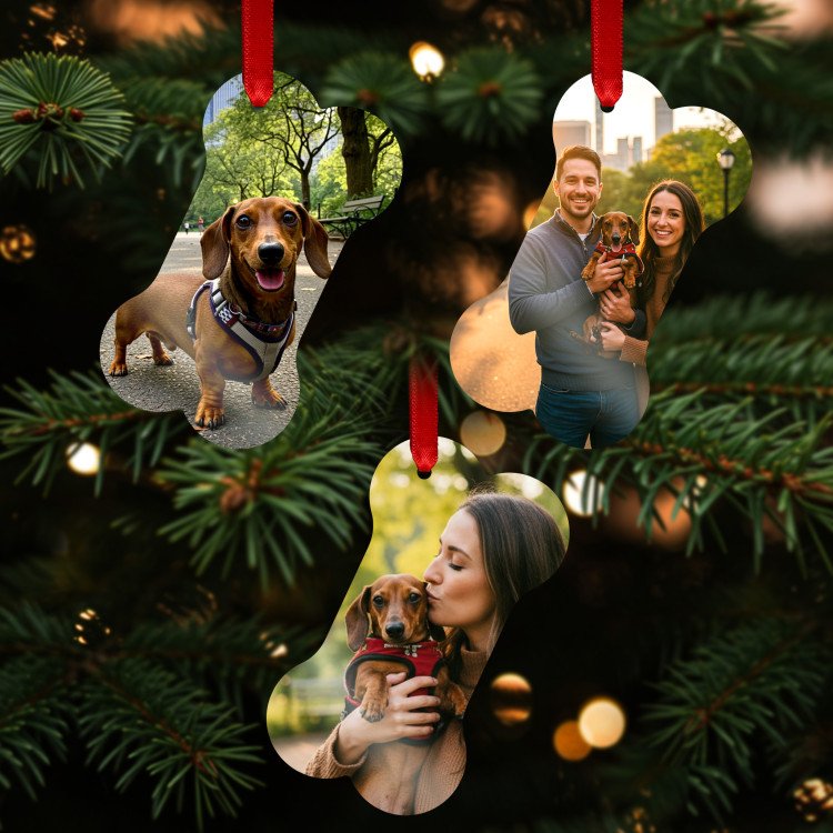 Double Sided Bone Metal Ornament