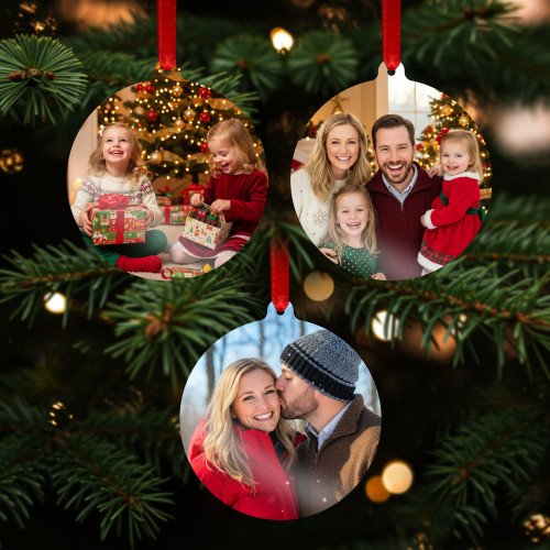 Double Sided Round Metal Ornament xmas gift 2025