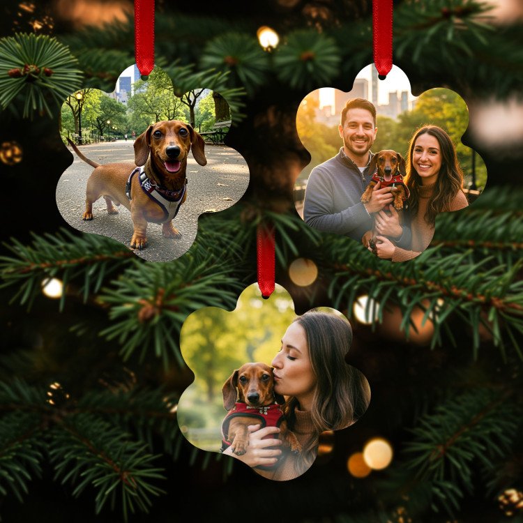 Double Sided Paw Metal Ornament