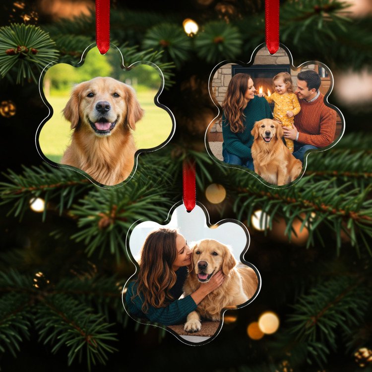 Paw Glass Ornament custom gift for Xmas 25