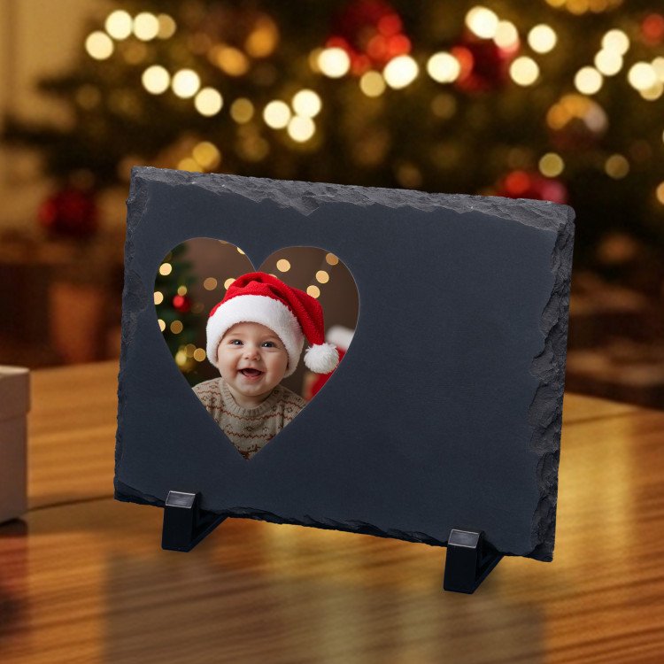 Heart Stamp Photo Slate custom gift for Xmas 25