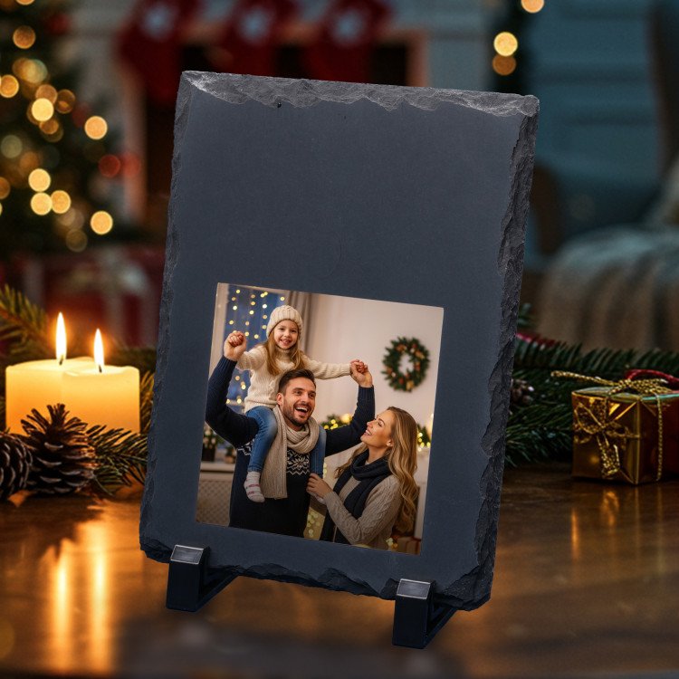 Square Stamp Photo Slate custom gift for Xmas 25