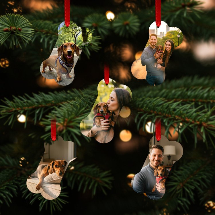 Single Sided Bone Metal Ornament custom gift for Xmas 25