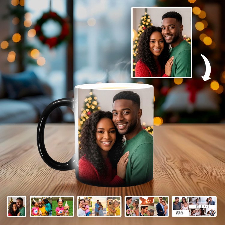 Glossy Black Magic Photo Mug