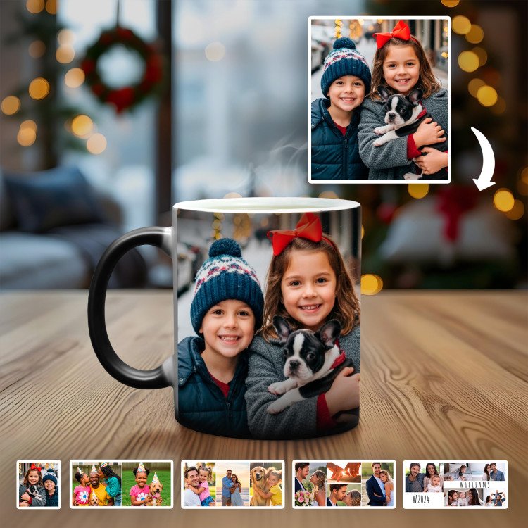 Matte Black Magic Photo Mug